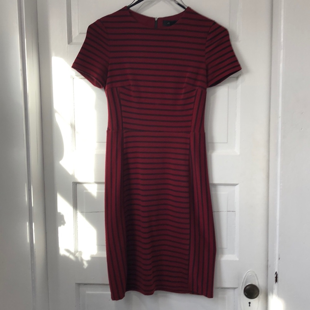 Maroon and black stripped dress